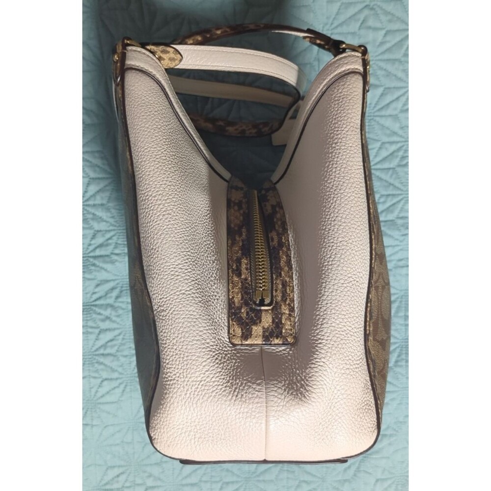 Coach Kristy Colorblock Leather Snake Embossed 3 compartment shoulder bag in EUC - Picture 4 of 14